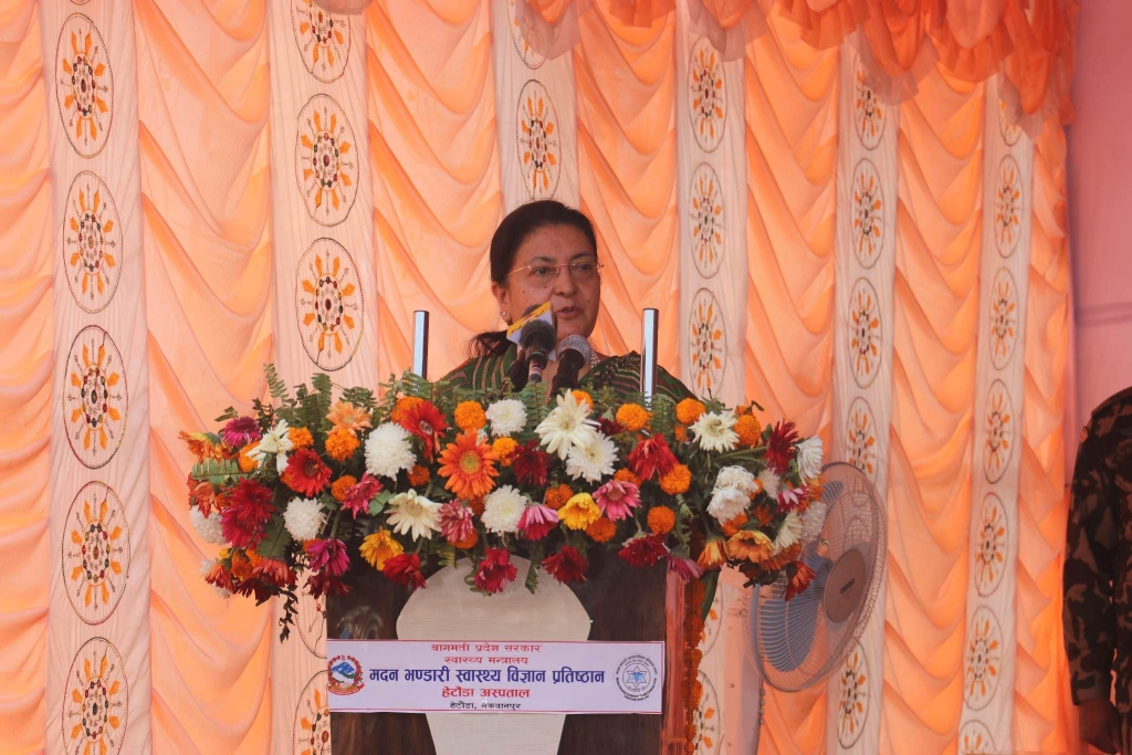 प्रदेशलाई सुविधा सम्पन्न बनाउनु आजको आवश्यकता : राष्ट्रपति भण्डारी