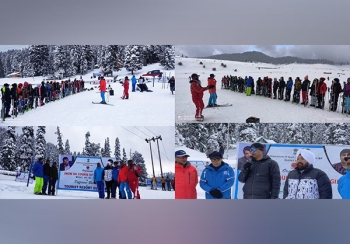 जम्मू कश्मीरमा बालिकालाई निःशुल्क स्नो–स्कीइङ प्रशिक्षण