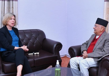 अध्यक्ष ओलीसँग बेलायती राजदूत काथ्रिनको भेटवार्ता