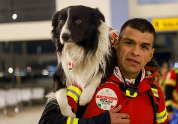 मेक्सिकोले टर्कीको भुकम्प भग्नावशेष खोजतलास गर्न कुकुरहरु पठायो