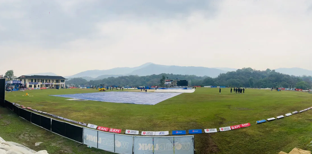 नेपाल र साउदीबीचको खेलमा वर्षा बाधक, टस भएन