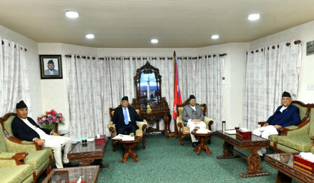 सभामुखसहित प्रमुख तीन दलका शीर्ष नेताहरूबीच भेटवार्ता
