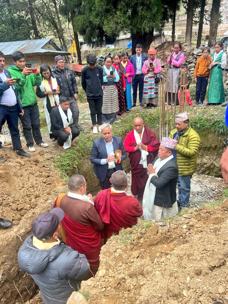 भारतको अनुदान सहयोगमा बन्ने ध्यान केन्द्रको शिलान्यास