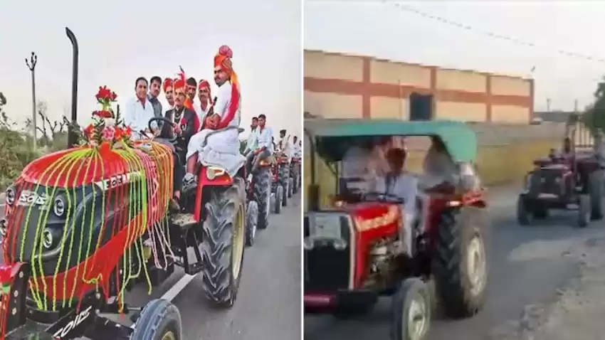 राजस्थानमा आफै ट्याक्टर चलाएर बेहुला कन्याको घर पुगेपछि…