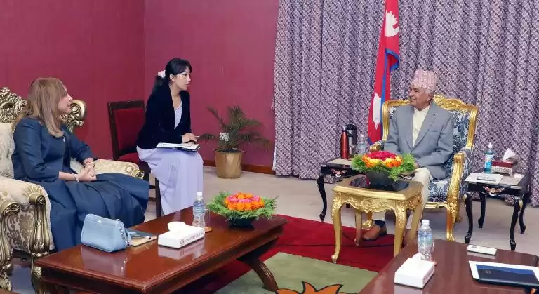 राष्ट्रपति पौडेलसँग संयुक्त राष्ट्रसङ्घका आवासीय संयोजक हन्नाको शिष्टाचार भेट