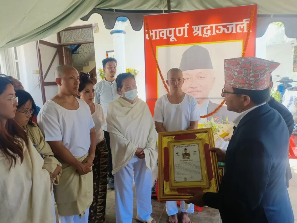 राष्ट्रियसभा अध्यक्ष तिमिल्सिनाले नेम्वाङ निवासमै पुगेर दिए श्रद्धाञ्जली