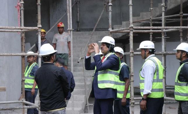 पूर्वाधार विकास समितिद्धारा निर्माणाधीन संसद भवनको अवलोकन