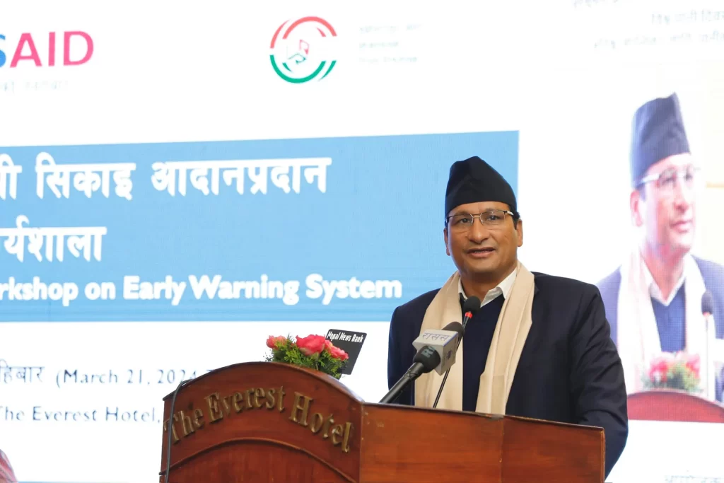 पूर्वसूचना प्रणालीमा सबैको पहुँच सुनिश्चित गर्न जरुरी – मन्त्री बस्नेत