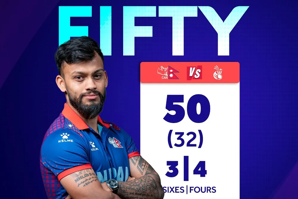 पिएनजीविरुद्ध कुसल भुर्तेलको अर्धशतक