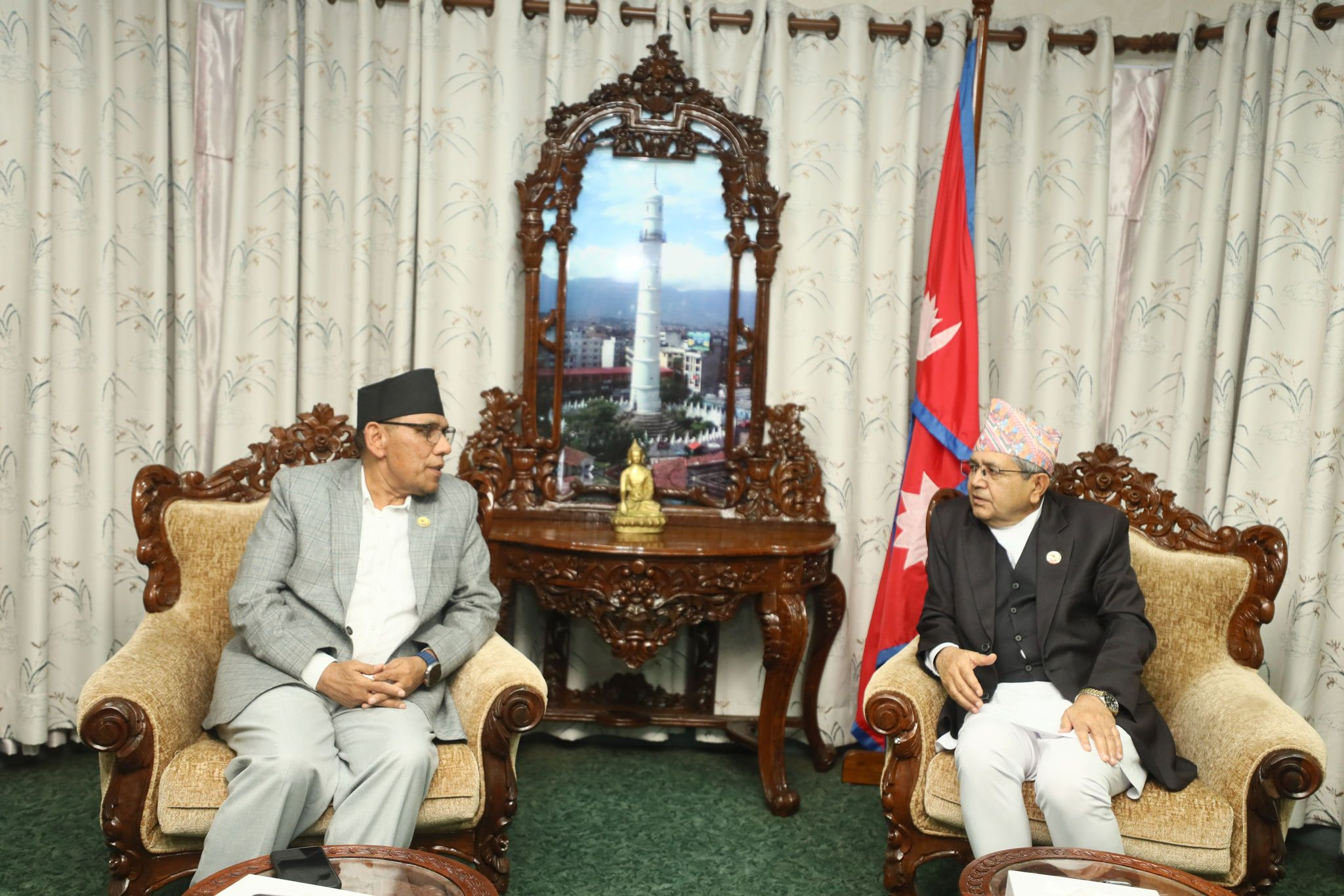 सभामुख र राष्ट्रियसभा अध्यक्षबीच भेट, नीति तथा कार्यक्रम प्रस्तुतबारे छलफल