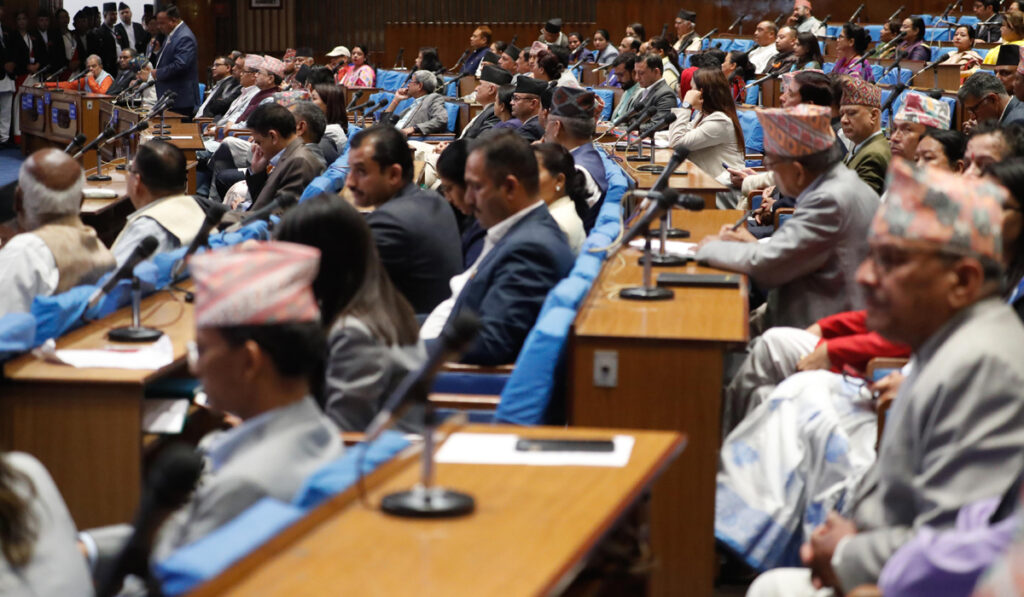 कांग्रेसको नाराबाजीबीच संसद्मा नीति तथा कार्यक्रम टेबल