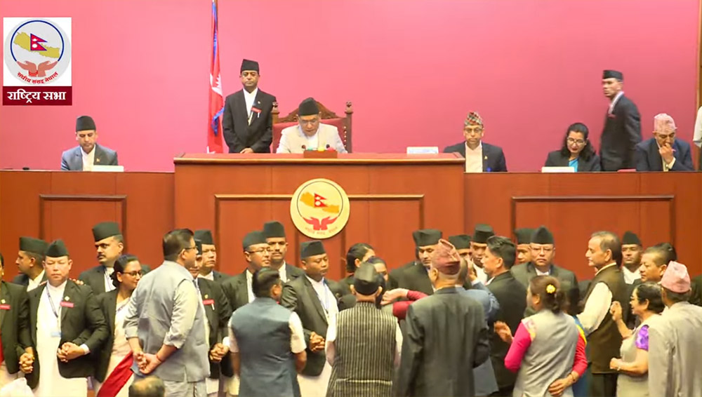 कांग्रेसको नाराबाजीका बीच राष्ट्रियसभामा पनि धन्यवाद प्रस्ताव पारित