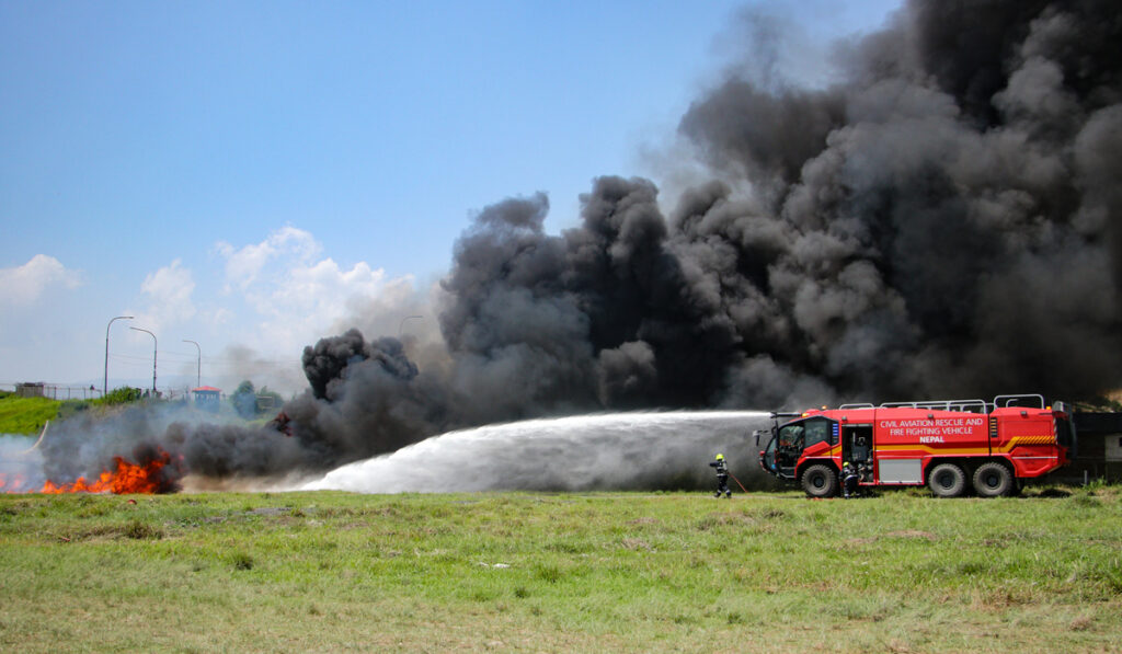 त्रिभुवन विमानस्थलमा यसरी गरियो उद्धार अभ्यास