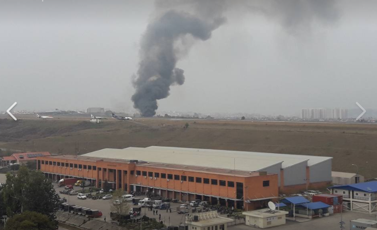 त्रिभुवन विमानस्थलमा जहाज दुर्घटना