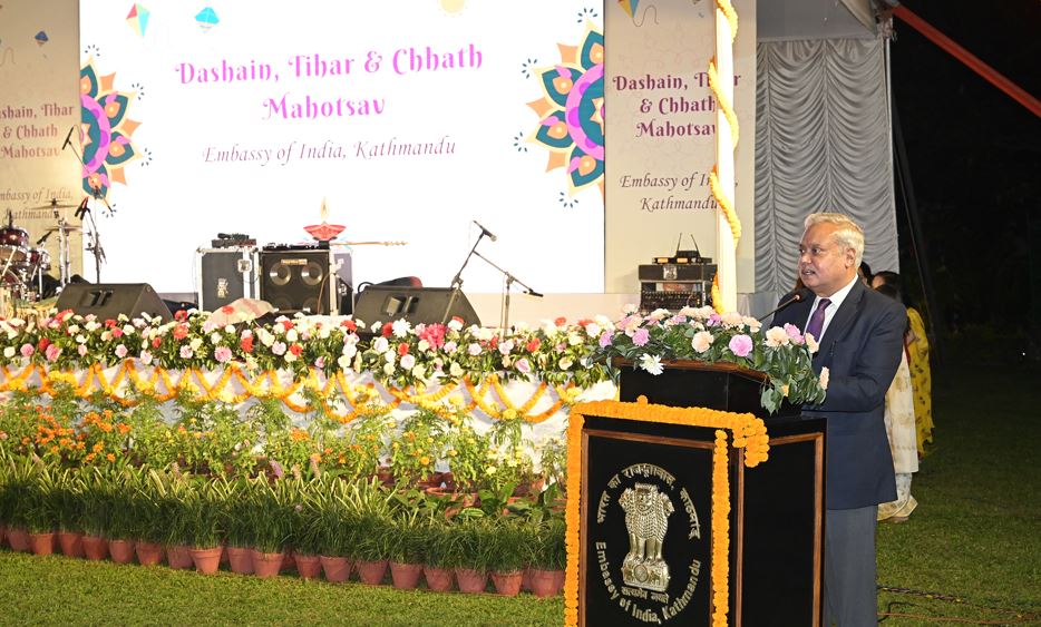 भारतीय दूतावासले मनायो दसैँ, तिहार र छठ महोत्सव