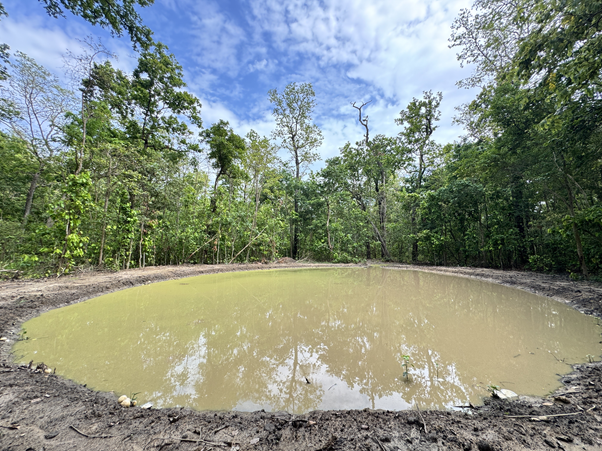 वन्यजन्तुका लागि पानी खान पोखरी निर्माण