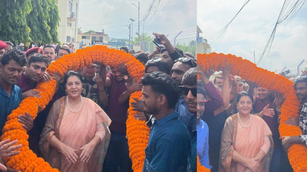 पूर्वराष्ट्रपति भण्डारीलाई सीमरा विमानस्थलमा भव्य स्वागत