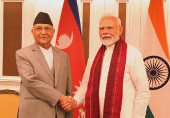 प्रधानमन्त्री ओली र भारतीय प्रधानमन्त्री मोदीबीच भेटवार्ता