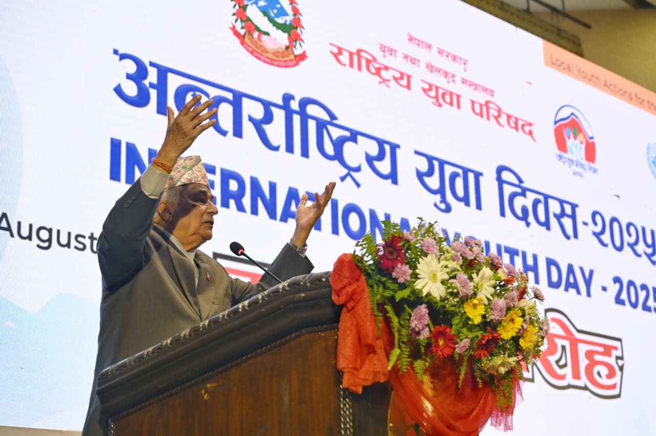 समृद्ध नेपाल बनाउने युगिन अभिभारा अब युवाहरूको काँधमाः राष्ट्रपति