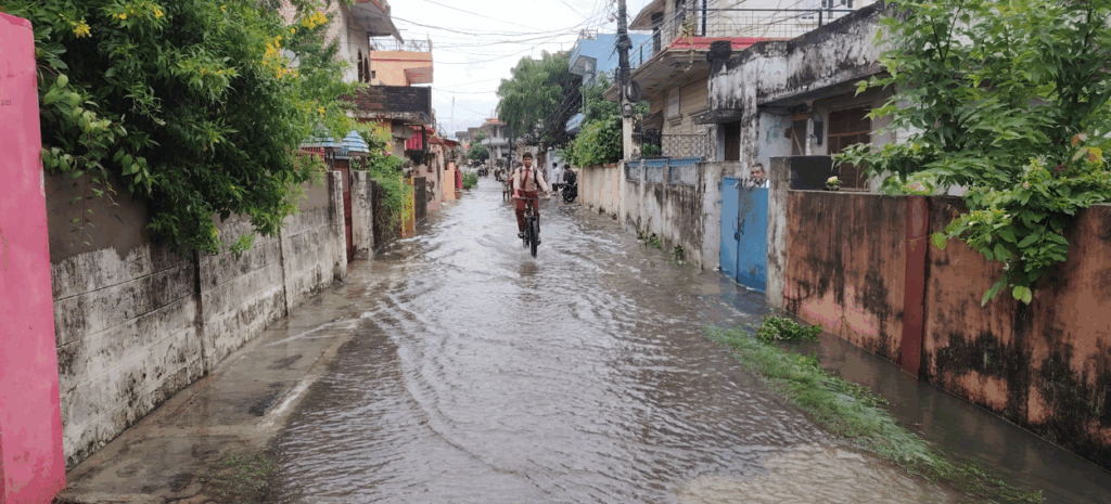 भैरहवामा भारी वर्षाले जनजीवन प्रभावित