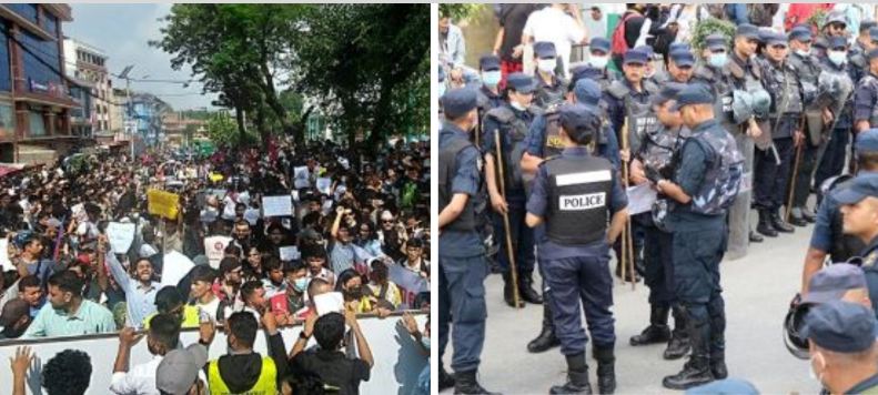 माइतीघरमा जेनजीको आन्दोलन, एसपी र डीएसपीहरूको कडा सुरक्षा घेराबन्दी