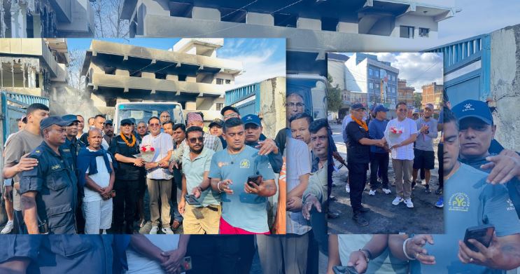 आन्दोलनबीच ललितपुरमा फरक दृश्य : स्थानीयले फूलमालासहित प्रहरीको स्वागत