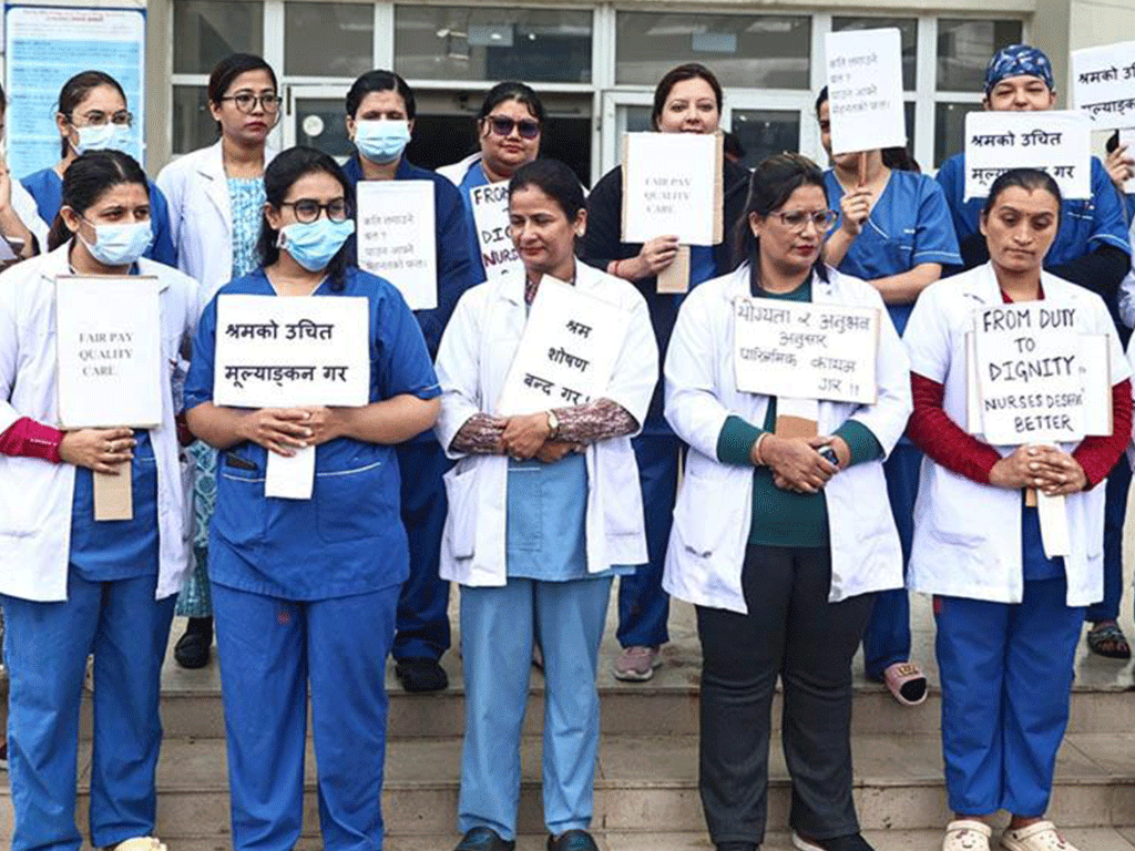 नर्सहरूका माग सम्बोधन गर्न नर्सिङ संघको ४८ घण्टे अल्टिमेटम