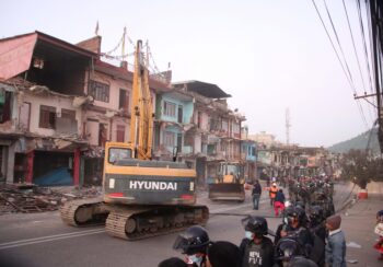 हेटौंडामा चल्यो डोजर, ५ सय सुरक्षाकर्मी र १० भन्दा धेरै डोजर परिचालन