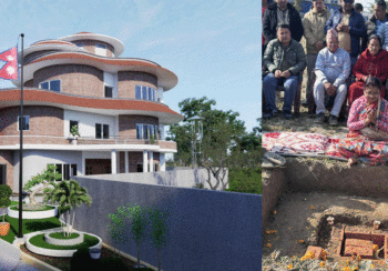 राधिकाले शिल्यान्यास गरिन् गुन्डुमा बन्ने ओली कुटी